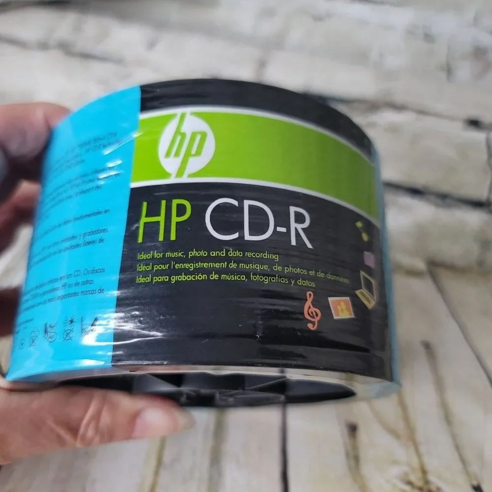 New HP 52X CD-R 700MB 80min Blue Branded Logo CDR 50pc Sealed